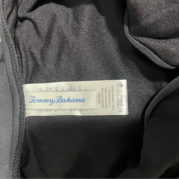 Tommy Bahama Pearl Clara Wrap One Piece Swimsuit Black Size 14 Tummy Control - Picture 8 of 10